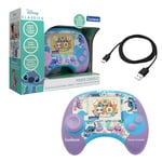 Lexibook Disney Stitch Power Console® - Console de Jeux éducative bilingue Français/Anglais avec 100 activités, JCG100i1, Violet/Bleu