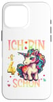 Coque pour iPhone 16 Pro Max Kinder ich bin schon 4 anniversaire licorne 4 ans fille