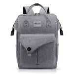 Lekesky Sac à dos pour femme avec compartiment pour ordinateur portable et sac antivol pour ordinateur portable 15,6", Gris pur., L, Décontracté