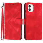 Bxithnr Coque pour iPhone 11, Protection Housse en Cuir PU Premium Etui à Rabat Pochette de Portefeuille et Fermeture Magnétique Flip Folio Phone Case - Rouge