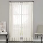 Curtainworks Soho Voile Sheer Rideaux Panneau de Rideau, Oyster, 29 by 120"