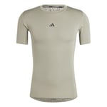 adidas Men's Techfit Compression Training T-Shirt, Silver Pebble, XS Short