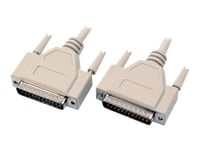 Microconnect - Parallell Kabel - Db-25 (Hane) Till Db-25 (Hane) - 10 M - Formpressad, Tumskruvar - Beige