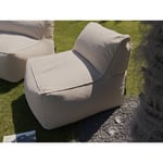 Salon de jardin Bobochic Chauffeuse 1 place sans accoudoir pour canapé de jardin modulable riviera Beige