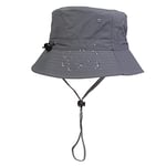 NiceYnn Bob Imperméable pour Homme Femme Chapeau de Soleil Séchage Rapide Réglable Large Bord Pliable Pêcheur Safari #D Gris Foncé