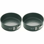 2 x KitchenCraft MasterClass Non-Stick, 15cm Loose Base Spring Form Pan, Baking