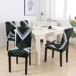 FLLXSMFC Dining Chair Covers String Printed Stretch Chair Cover For Dining Room Office Banquet Chair Protector Elastic Material Armchair Cover 4/6Pcs