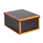 Boite de Rangement avec Couvercle, Boite en carton, Rangement Vetement, Meuble de Rangement Chambre, Bureau, Panier de Rangement, Organisateur Tiroir, 40x50x25 cm CUOIO/CUIR Large