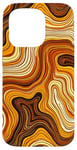 Coque pour iPhone 15 Pro Aesthetics Orange Marron Vagues Groovy