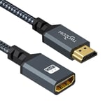 Câble d'extension HDMI,Câble HDMI Mâle vers Femelle,rallonge HDMI en nylon tressé,adaptateur HDMI 2.0 compatible 4K@60Hz 3D HDR (1,5M)