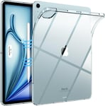 Coque Pour Nouvel Ipad Air 13 Pouces (M2) 2024, ?Tui Mince & L?G?Re En Tpu Transparent, Housse De Protection Arri?Re Pour Ipad Air 13 Prend En Charge Pencil Pro Et Pencil (Usb-C), Transparent