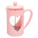 FACKELMANN Paris Hilton Cafetière French Press au design cœur de 1 l - Cafetière en verre et plastique avec filtre en acier inoxydable, poignée Cool-Touch, anti-gouttes, résistante à la température