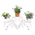 Tagère à Fleurs Fer Forgé 93x40x23cm Porte Plantes avec 4 Tablettes Escalier Plantes pour Maison Jardin Patio Terrasse Balcon - Unho