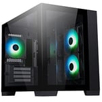 Case Dark Cave - Gaming Mini Tower, MATX, 4 x 12 cm ARGB Fan, 2 x USB3, Type-C, Side & Front Panel Temp Glass