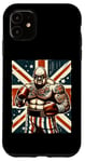 Coque pour iPhone 11 Boxe Britannique Union Jack Drapeau Boxeur