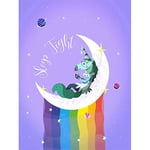 Wee Blue Coo Unicorn Sleep Tight Art Print Poster Wall Decor 12X16 Inch