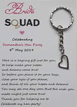 5 Personalised Hen Party Wish Keyrings Favours With A Special Wish Poem And A Heart Attached These Are A Lovely Fun, Novelty Keepsake Gift Favour For Your Guests To Treasure Forever