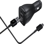 Samsung Chargeur allume-cigare rapide double Noir aveccâble USB Type C