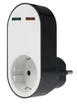 as - Schwabe 18611 Adaptateur parafoudre professionnel Flash Prise avec protection contre les surtensions 230 V Blanc/Noir