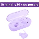 Y30 TWS Écouteurs Bluetooth Écouteurs Casque sans fil Touch Control Sports Écouteurs Microphone Musique Casque pour xiaomi huawei-Y30 - violet