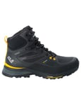 Jack Wolfskin Men's Force Trekker Texapore MID M Walking Shoe, Black/Burly Yellow XT, 9.5 UK