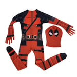 Deadpool Kostym Superhjälte Cosplay Kostymer Superhjälte Barn Bodysuit 3D Stil Halloween Cosplay Kostymer Svärd Väska 3 3 3 150CM