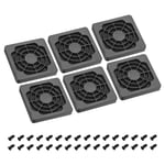 6 Pack 50mm Cooling Fan Filter with Screw ABS Ventilator Grill Guard Black New