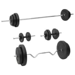 vidaXL Barbell and Dumbbell with Plates Set 90 kg