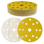 150mm Disque Abrasif 15 Trous Grain 180 Crochet et Boucle Disques de Ponçage 30 Pièces pour Ponceuses Orbitales Rondes et Aléatoires - pour le Bois le Métal et la Peinture