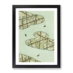 Birds In The Sky By Watanabe Seitei Asian Japanese Framed Wall Art Print, Ready to Hang Picture for Living Room Bedroom Home Office Décor, Black A2 (64 x 46 cm)