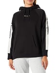 Champion Women's Sport Tape Poly Fleece Hooded Sweatshirt, Black, L