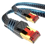 Cable Ethernet, Cat 8 1M 40gbps CâBle RéSeau 2000mhz Haute Vitesse S/FTP RJ45 Poe Lan Gigabit CâBle RéSeau En Nylon Pour Routeur Modem Commutateur D'Ordinateur PS5 Smart TV Ordinateur Portable