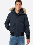 Superdry Mens Everest Parka Jacket Nordic Chrome Navy  Fur Parka Quilted Coat .