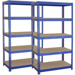 Rayonnage T-Rax en Acier Sans Boulons Bleu 75 x 150 x 30 cm Garage Entrepôt Rangement - Monster Racking