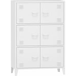 Armoire de bureau casier de bureau meuble de rangement pour salon bureau chambre atelier métallique acier 113 x 80 x 40 cm blanc