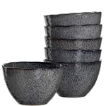 Leonardo Matera 018561 Lot de 6 bols en céramique lavables au lave-vaisselle Gris 980 ml Ø 15,3 cm