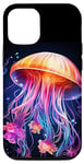 Coque pour iPhone 14 Pro Méduse lumineuse arc-en-ciel, méduse, créature de la mer profonde #3