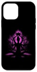 Coque pour iPhone 12 mini Fleur de lotus de yoga - Position de yoga vintage - Amoureux de Namaste