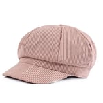 QB Chapeau Gavroche en Velours Côtelé pour Femmes Casquette Octogonale Béret Hommes Vintage Printemps Automne Kaki Peintre Huit Panneau Casquette-Beige, Taille Unique