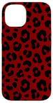 Coque pour iPhone 14 Rouge foncé, points noirs, noir et rouge