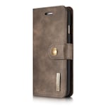 Ruskea DG.MING iPhone 7, 8, SE 2020/SE 2022 Split Leather 2-i-1 suoja