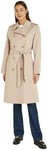 Tommy Hilfiger Women's Cotton Classic Trench WW0WW40482 Woven Coats, Beige, 44