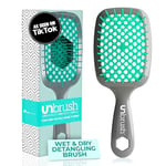 FHI Heat UNbrush Brosse démêlante pour un brossage sans douleur sur tous les types de cheveux humides ou secs, poils antistatiques DuoFlex durables, poignée légère, brosse à cheveux ventilée, Aurora