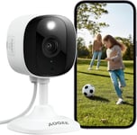 2K(3MP) Camera de Surveillance Exterieur - Babyphone Camera Surveillance WiFi Interieur, Enregistrement Continu 24/7 avec Carte microSD, Compatible avec Alexa pour Bébé/Chat/Chien/Maison