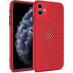 lopolike Coque de Refroidissement Respirante pour iPhone 11 Soft TPU Plain Color Case, Rouge, Tendance, Simple et avancé