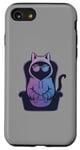 Coque pour iPhone SE (2020) / 7 / 8 Funny Gamer Cat Cool Jeu vidéo Kitty Funny Gaming Cat Meme