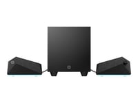 HP X1000 - Système de haut-parleur - pour PC - Canal 2.1 - 30 Watt (Totale) - noir - pour OMEN by HP Laptop 16; Victus 15L by HP; Victus by HP Laptop 15, 16; Pavilion x360 Laptop