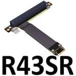 35cm R43SR(POWER CABLE) Convertisseur M2 NGFF NVMe vers carte graphique PCIE x16, adaptateur intégré, extension M.2 mkey, câble plat Flexible pci-e 16x Nipseyteko