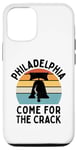 Coque pour iPhone 14 Funny Philadelphia - Come For The Crack - Liberty Bell Humour