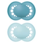 MAM Pure Original Soother Solid Blue 16m+ 2Pk